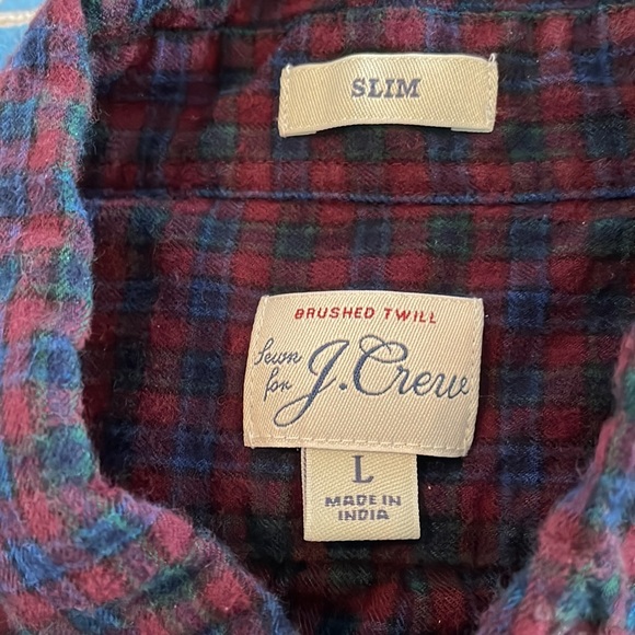 J Crew slim men’s brushed twill size large young man’s long sleeve shirt. T7 - Picture 6 of 8